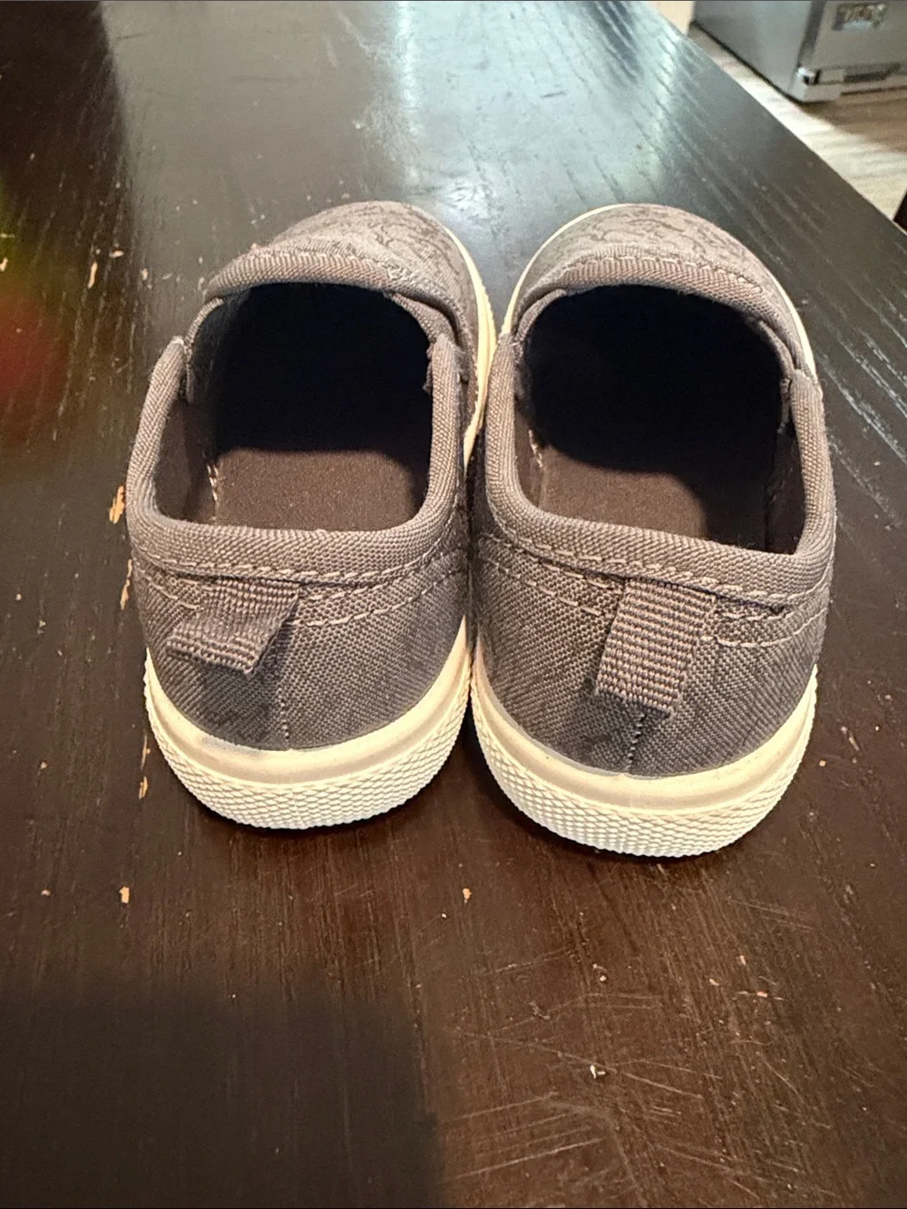 Carter's Dark Gray Slip-On Sneakers with Dino Outline Print
